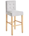 Miniatyrbilde 4 av 10: Sett med 2 Barkrakker Grå Polstret Tufted Stoff Fotstøtte Moderne Design