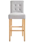 Miniatyrbilde 5 av 10: Sett med 2 Barkrakker Grå Polstret Tufted Stoff Fotstøtte Moderne Design