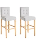 Miniatyrbilde 1 av 10: Sett med 2 Barkrakker Grå Polstret Tufted Stoff Fotstøtte Moderne Design