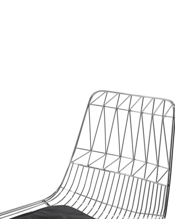 Sett med 2 barstoler Sølvfarget stålramme Sete i kunstskinn Benkehøyde Lamellrygg Moderne design