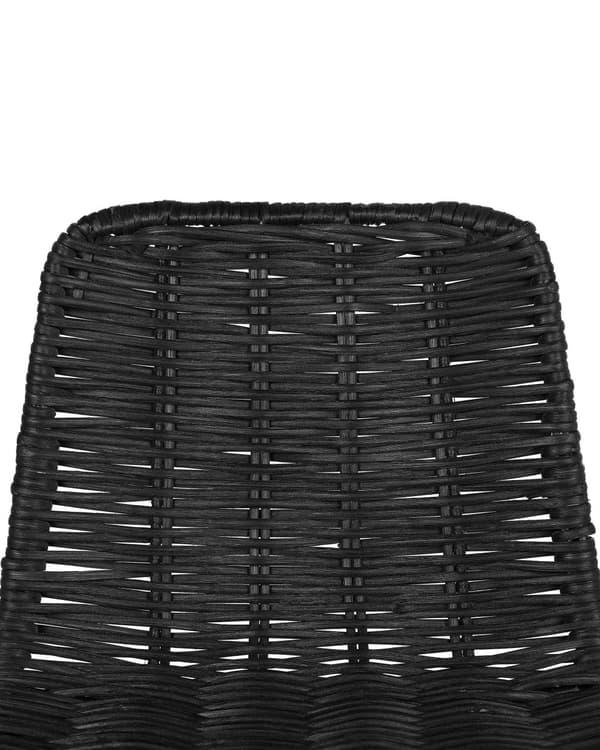 Sett med 2 Barstoler Svart Rotting Flettet Metallramme Rustikk Innendørs Boho Design