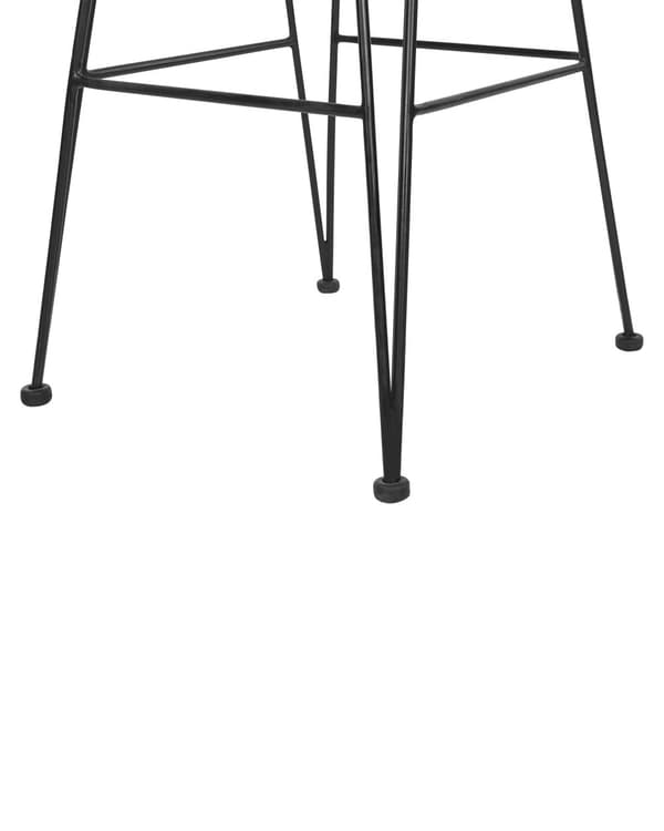 Sett med 2 Barstoler Svart Rotting Flettet Metallramme Rustikk Innendørs Boho Design