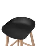 Miniatyrbilde 8 av 10: Sett med 2 barkrakker i lyst tre og svart plast med 85 cm sete Benkestol