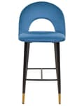 Miniatyrbilde 4 av 9: Sett med 2 Barstoler Rød Fløyel Svart Stål Retro Design Gul Spisestue
