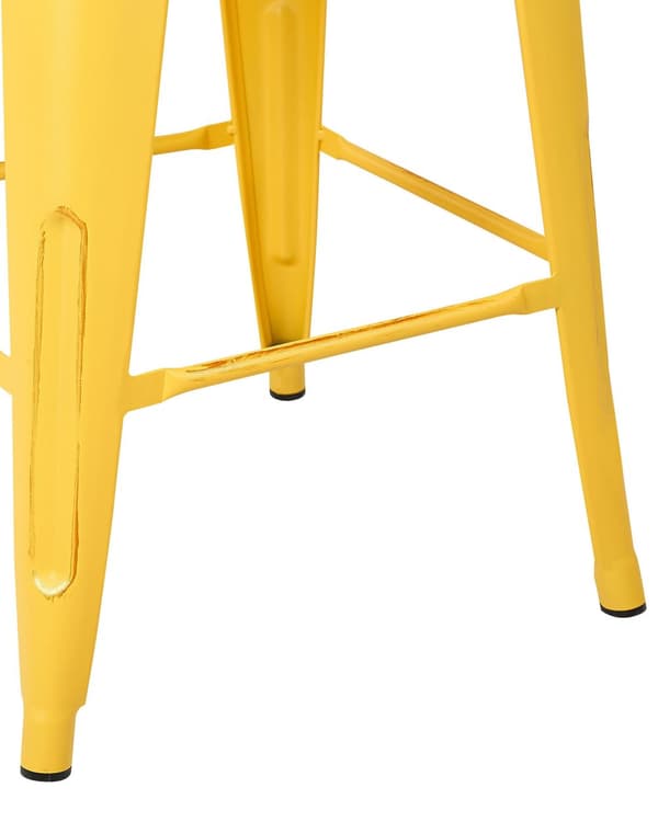 Sett med 2 Barkrakker Gul Gull Metall 76 cm Stablebar Benkehøyde Industriell