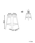 Miniatyrbilde 3 av 9: Sett med 2 Barkrakker Rød Metall 60 cm Stablebar Benkehøyde Industriell