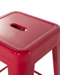 Miniatyrbilde 7 av 9: Sett med 2 Barkrakker Rød Metall 60 cm Stablebar Benkehøyde Industriell
