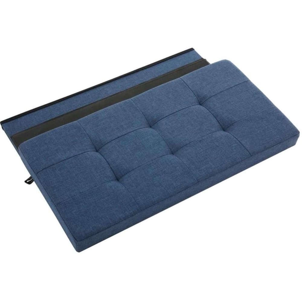 Rootz Hocker Blue - Soffa med förvaring - Linnesoffa 76 x 38 x 38 cm