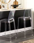 Miniatyrbillede 2 af 8: Sæt med 2 barstole Transparent Plast 99 cm Bordstol