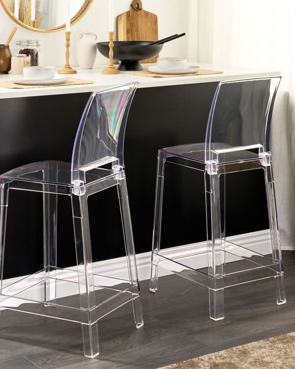 Sæt med 2 barstole Transparent Plast 99 cm Bordstol