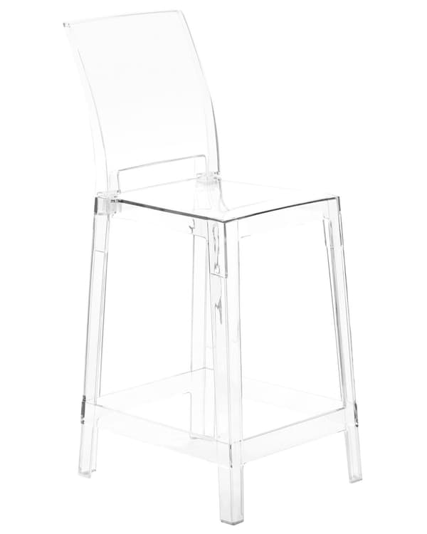 Sett med 2 barstoler Transparent Plastikk 99 cm Moderne Glamour Stoler Kjøkken Barkrakker