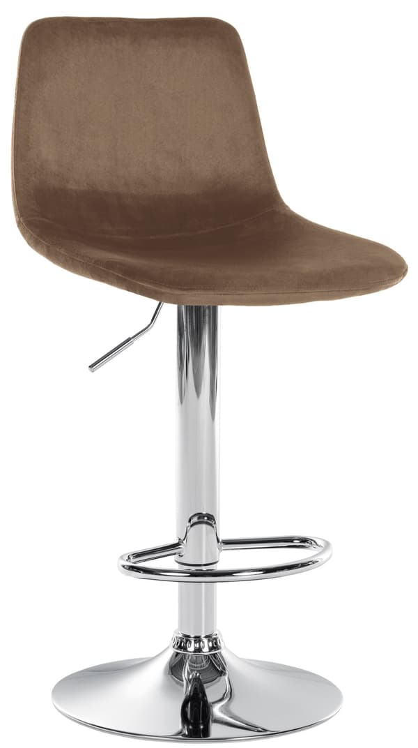 CLP Barstol Divo Velvet brun-chrom