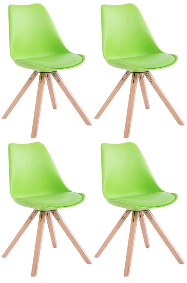 CLP Uppsättning av 4 stolar Toulouse Imitation Leather Square