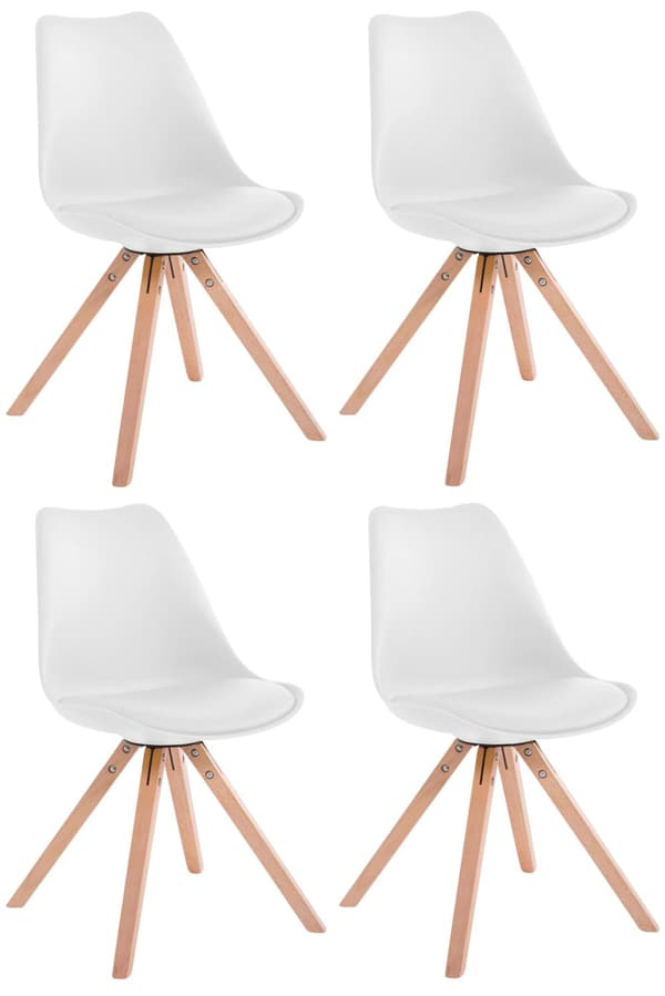 CLP Uppsättning av 4 stolar Toulouse Imitation Leather Square