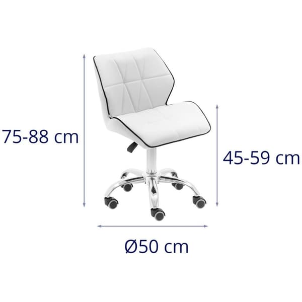 physa Pall med ryggstöd - 45 - 59 cm - 150 kg - vit