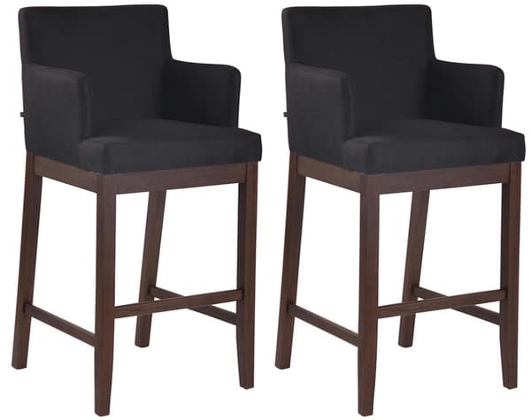 CLP Set med 2 barstolar Laredo Fabric svart-antik