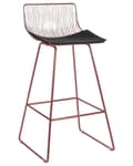 Miniatyrbillede 4 af 9: Barstole Rosaguld Stål sæt af 2 Høj Stole til Køkken ø Design Trådstole Wire med Siddehynde