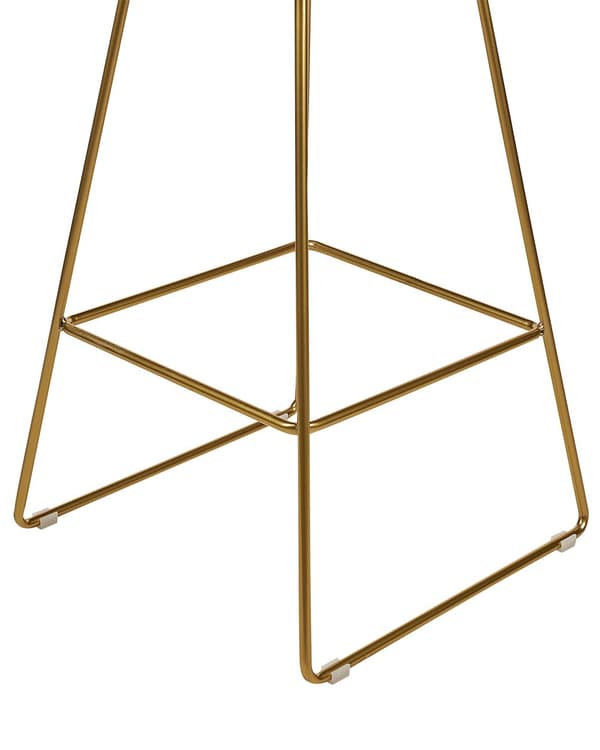 Uppsättning med 2 Barstolar Guld Metall och Stål med Sittdyna i Konstläder Industriell Design Kök Bar Matsal