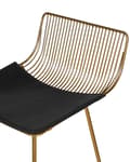Miniatyrbild 7 av 9: Set of 2 Bar Chairs Gold Metal Steel with Faux Leather Seat Pad Counter Height Breakfast Bar Chair