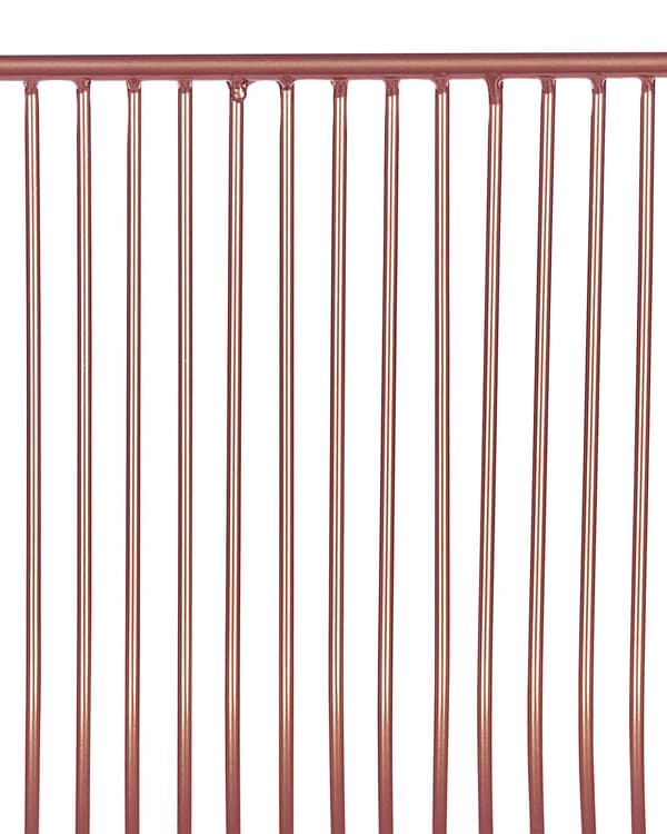 Uppsättning med 2 barstolar Rose Gold metallstål med sittdyna i konstläder Frukostbarstol i bänkhöjd