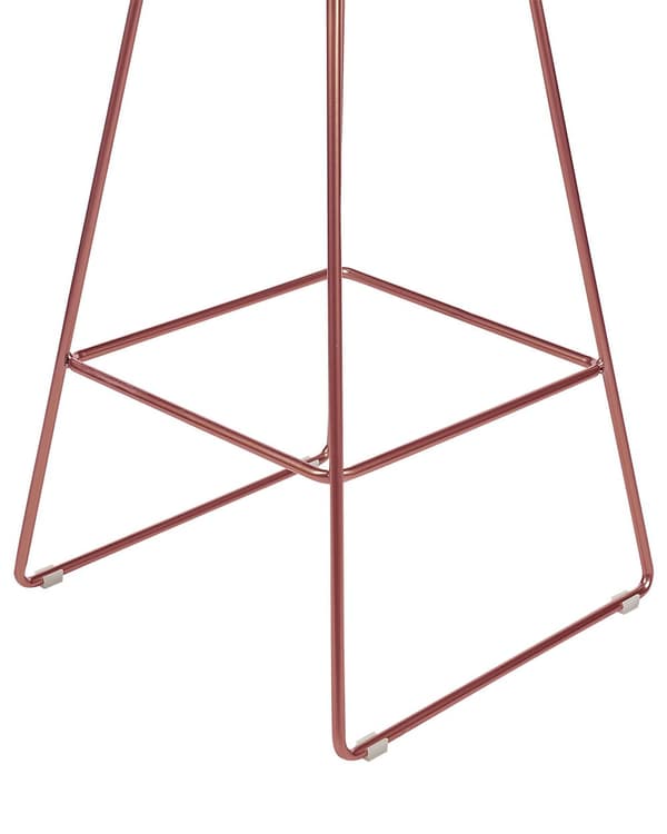 Uppsättning med 2 Barstolar Roséguld Metall och Stål med Sittdyna i Konstläder Industriell Design Kök Bar Matsal