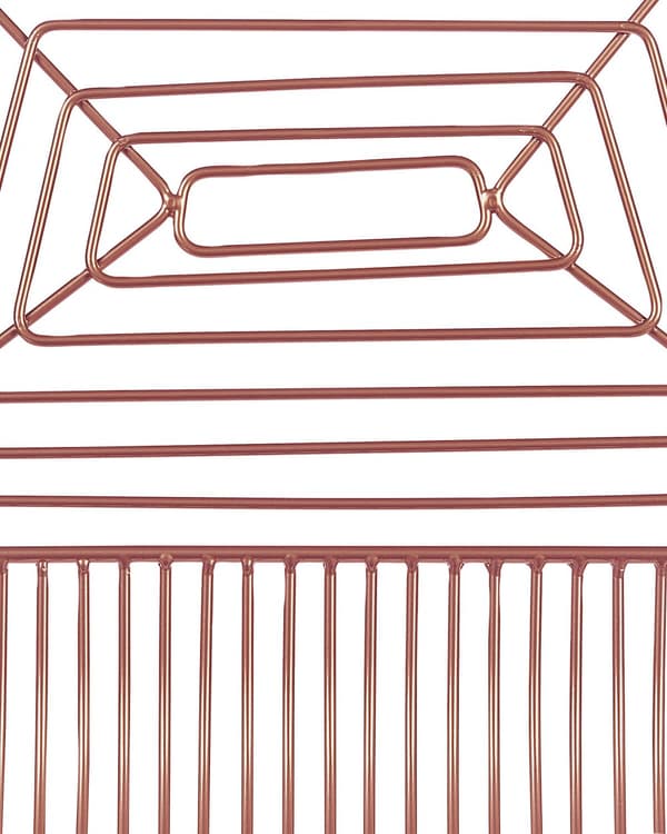 Uppsättning med 2 Barstolar Roséguld Metall och Stål med Sittdyna i Konstläder Industriell Design Kök Bar Matsal