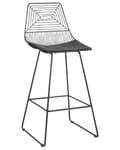Miniatyrbillede 4 af 9: Barstole Guld Stål sæt af 2 Høj Stole til Køkken ø Design Trådstole Wire med Siddehynde