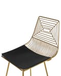 Miniatyrbillede 7 af 9: Barstole Guld Stål sæt af 2 Høj Stole til Køkken ø Design Trådstole Wire med Siddehynde