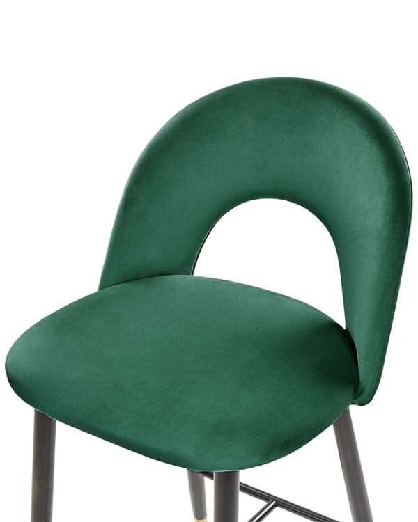 Baarituoli smaragdinvihreä 2 kpl samettiverhoilu teräs vaneri jalkatuet retro moderni