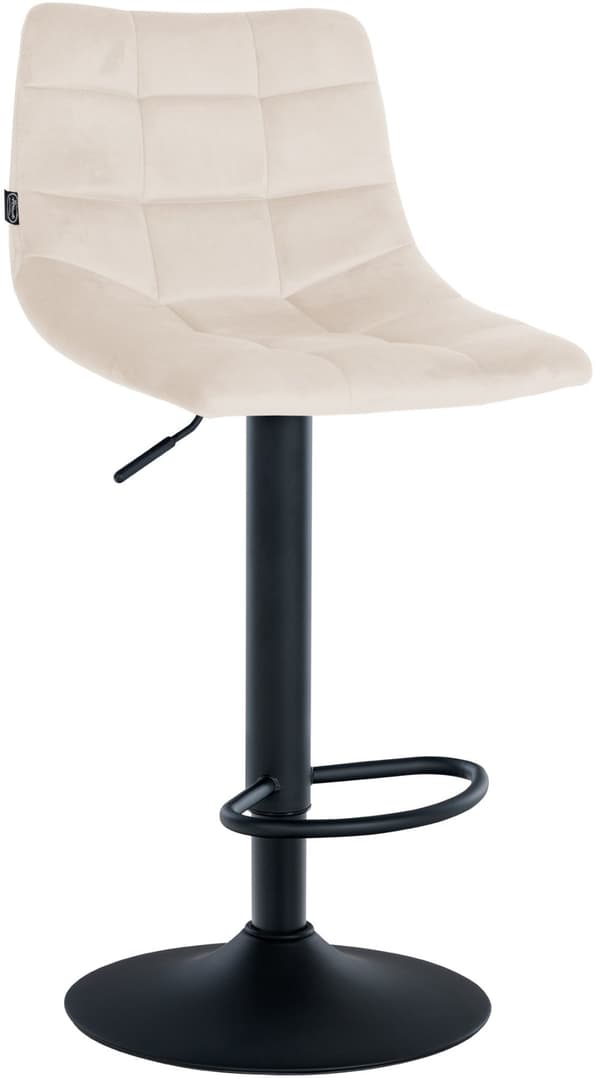 CLP Barstol Jerry Velvet creme-schwarz