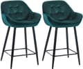Miniatyrbillede 1 af 5: CLP Sæt med 2 barstole Gibson velvet sædehøjde 76 cm
