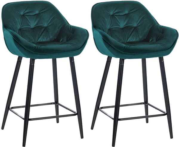 CLP Sæt med 2 barstole Gibson velvet sædehøjde 76 cm