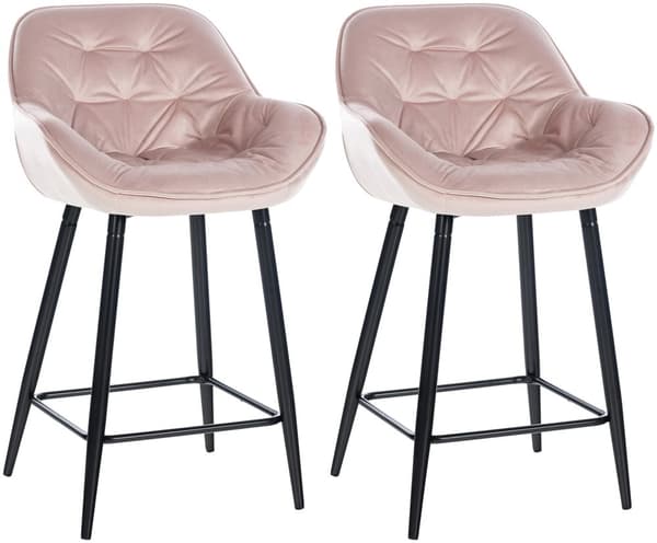 CLP Sæt med 2 barstole Gibson velvet sædehøjde 76 cm