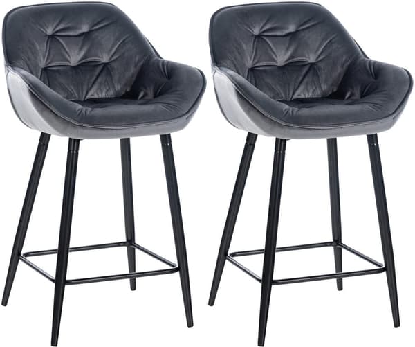 CLP Sæt med 2 barstole Gibson velvet sædehøjde 76 cm