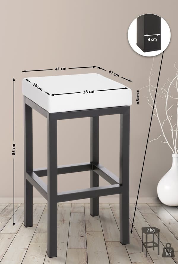 CLP Barstol Taylor i läderimitation, sitthöjd 85 cm