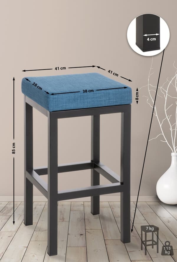 CLP Barstol Taylor i läderimitation, sitthöjd 85 cm