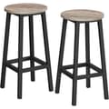 Miniatyrbillede 1 af 9: Rootz Barstole - Sæt med 2 - Køkkenstol - Metalstel - Forarbejdet træ - Grå - 32 x 65 cm