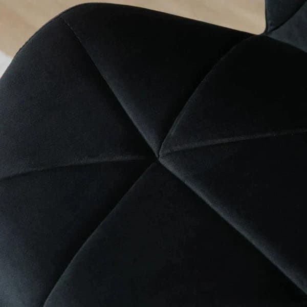Rootz Barstolar - Set med 2 barstolar - Svängbara barstolar med ryggstöd - Velvet Touch - Höjdjusterbar - Armlöst skum - Svart - 51,5x 57,5 x 93-114,5