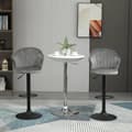 Miniatyrbillede 2 af 7: Rootz sæt med 2 barstole - Drejelige barstole - Med ryglæn Velvet Touch - Højdejusterbar - Armløs skum - Grå - 51 x 53 x 92-112cm