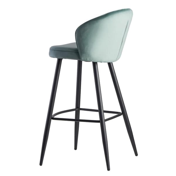 Rootz baarijakkara sametti vaaleanvihreä jakkara selkänojalla 56x102,5x52,5 cm - Keittiöjakkara skandinaavinen kangas - metalli 110 kg - Design baarij