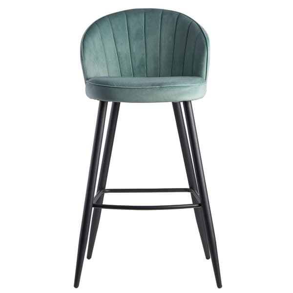 Rootz baarijakkara sametti vaaleanvihreä jakkara selkänojalla 56x102,5x52,5 cm - Keittiöjakkara skandinaavinen kangas - metalli 110 kg - Design baarij