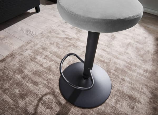 Rootz barpall sammet mörkgrå pall utan ryggstöd 58 - 79 cm - Kökspallstyg - metall 100kg - Design barstol motpall roterande bistropall