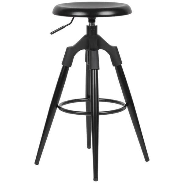 Rootz baarijakkara musta metalli 72-80 cm - Design baarituoli 100 kg maksimikantavuus Työtasojakkara Industrial - Tasotuoli ilman selkänojaa
