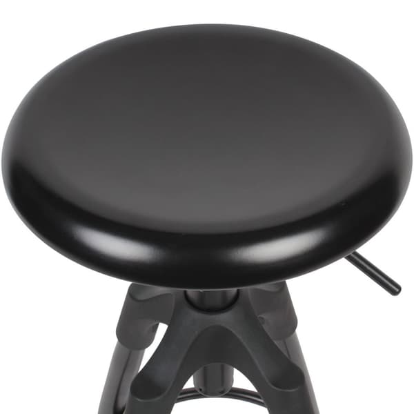 Rootz baarijakkara musta metalli 72-80 cm - Design baarituoli 100 kg maksimikantavuus Työtasojakkara Industrial - Tasotuoli ilman selkänojaa