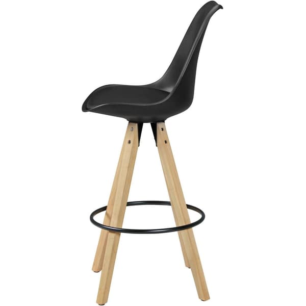Rootz 2 Set Baarijakkara Musta Retro Design Puu selkänojalla - Design Baarituoli Retro Scandinavian 2 kpl - Työpöytäjakkara istuinkorkeus 77 cm