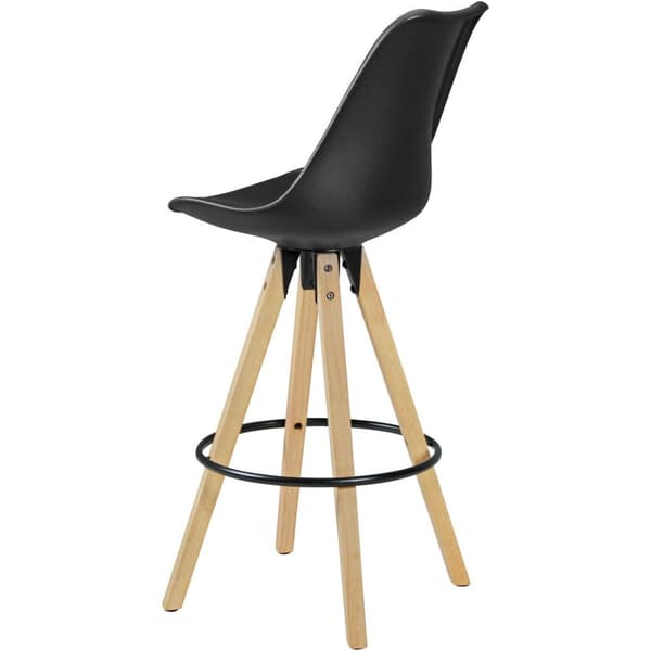 Rootz 2 Set Baarijakkara Musta Retro Design Puu selkänojalla - Design Baarituoli Retro Scandinavian 2 kpl - Työpöytäjakkara istuinkorkeus 77 cm