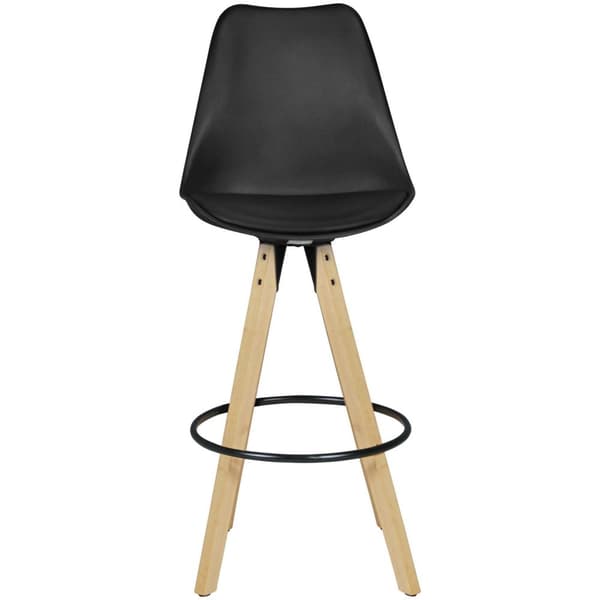 Rootz 2 Set Baarijakkara Musta Retro Design Puu selkänojalla - Design Baarituoli Retro Scandinavian 2 kpl - Työpöytäjakkara istuinkorkeus 77 cm
