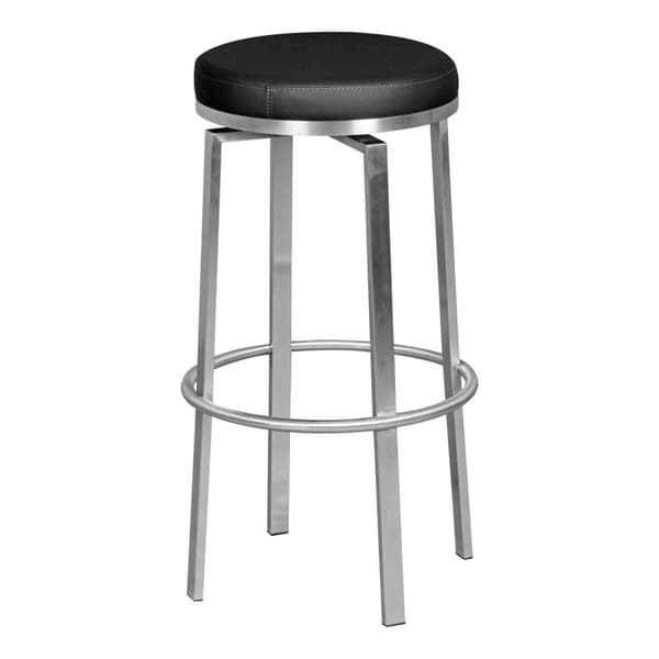 Rootz Durable M8 - Barstol rustfrit stål sort - Barstol moderne - Bordskammel med ben - Drejelig design skammel