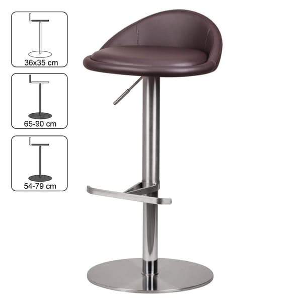 Rootz Durable M1 Barstool ruostumattomasta teräksestä valmistettu ruskea tuoli nykyaikainen jakkara säädettävä muotoilu baarijakkara on käännettävissä