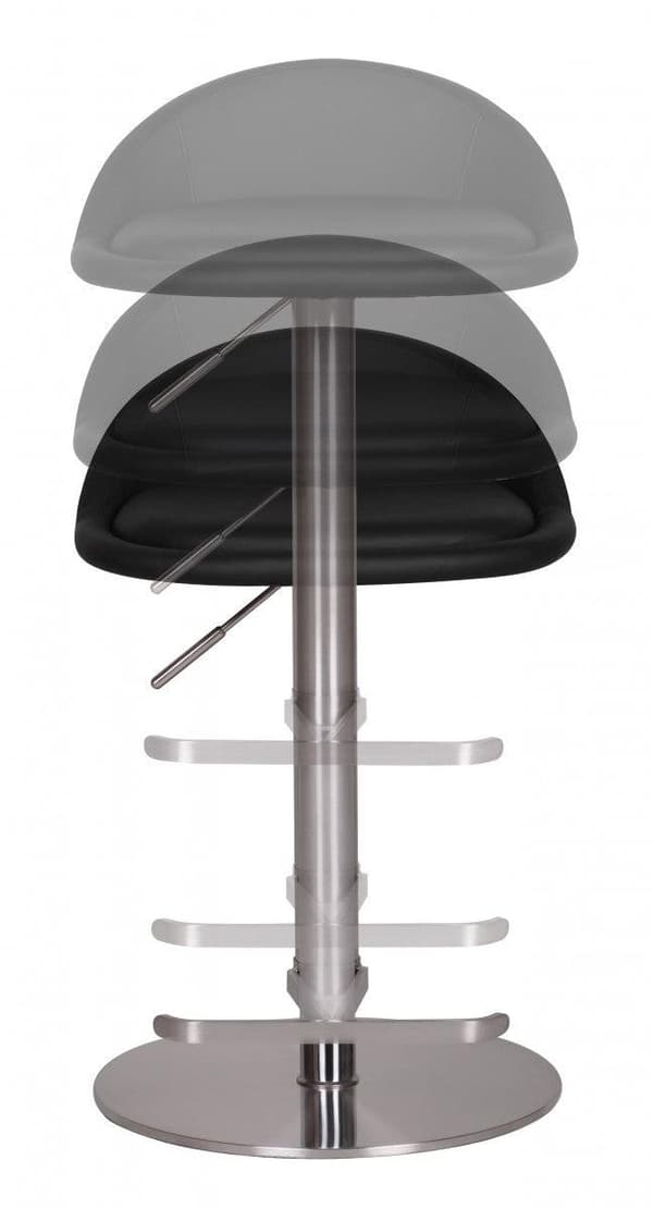 Rootz Durable M1 Barstool ruostumaton musta tuoli nykyaikainen jakkara säädettävä design baarijakkara on käännettävissä